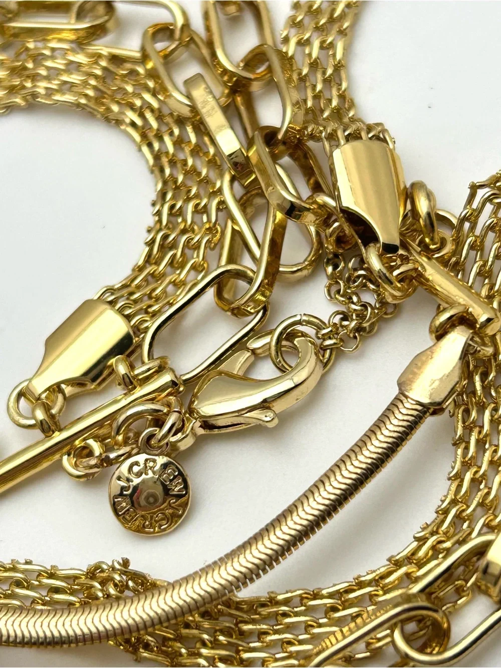 J. Crew Triple Strand Gold Chain Necklace